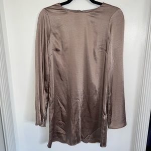 Asos brown silky mini dress